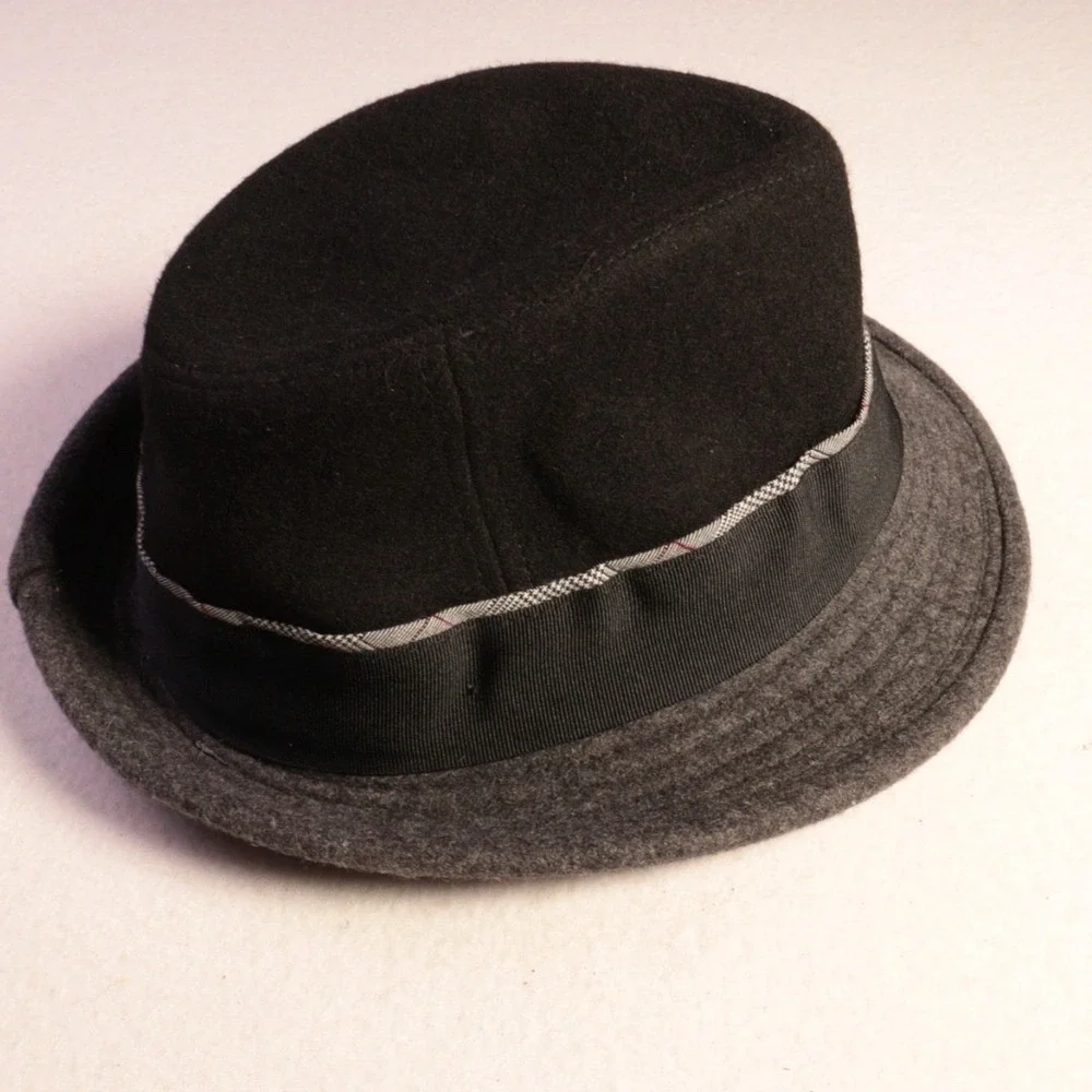 Stetson Wool Blend Felt Fedora Cap‎ Mens Black Horserace Hat Derby Sz M